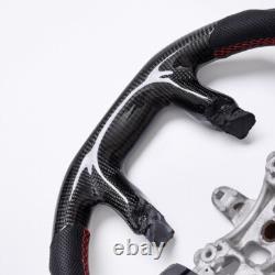 Real carbon fiber D Shaped WithHeated Sport Steering Wheel 2019-2024 RAM 1500 2500