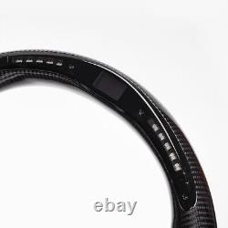 Real carbon fiber Flat Customized Sport LED Steering Wheel 12-16 RS S A 4 5 6 7