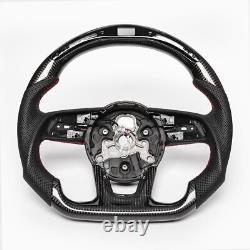 Real carbon fiber Flat Customized Sport LED Steering Wheel 17-22 RS A S 3 4 5