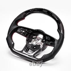 Real carbon fiber Flat Customized Sport LED Steering Wheel 17-22 RS A S 3 4 5