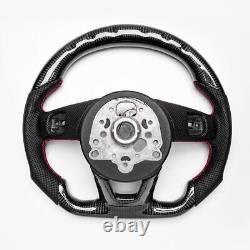 Real carbon fiber Flat Customized Sport LED Steering Wheel 17-22 RS A S 3 4 5