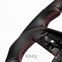 Real carbon fiber Flat Customized Sport LED Steering Wheel 17-22 RS A S 3 4 5