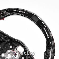 Real carbon fiber Flat Customized Sport LED Steering Wheel 17-22 RS A S 3 4 5