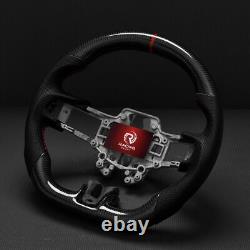 Real carbon fiber Flat Customized Sport Steering Wheel For MUSTANG GT Withheated