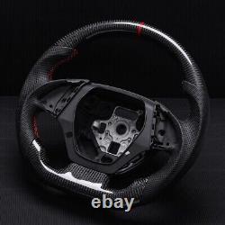 Real carbon fiber Flat Customized Sport Universal Steering Wheel 2016-21 Camaro