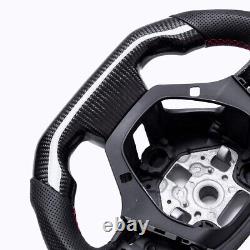 Real carbon fiber Flat Customized Sport Universal Steering Wheel 2016-21 Camaro