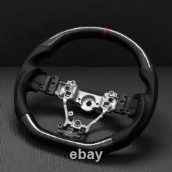 Real carbon fiber Perforated D-Shape Sport Steering Wheel Subaru 2015-21 WRX STI