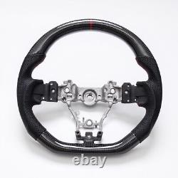 Real carbon fiber Perforated D-Shape Sport Steering Wheel Subaru 2015-21 WRX STI