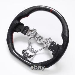 Real carbon fiber Perforated D-Shape Sport Steering Wheel Subaru 2015-21 WRX STI