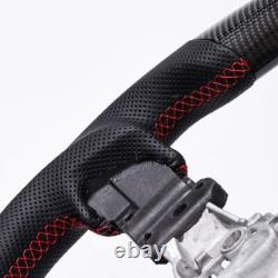 Real carbon fiber Perforated D-Shape Sport Steering Wheel Subaru 2015-21 WRX STI