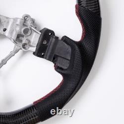 Real carbon fiber Perforated D-Shape Sport Steering Wheel Subaru 2015-21 WRX STI