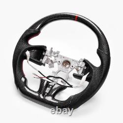 Real carbon fiber Sport Withheated D-Type Steering Wheel INFINITI Q50 QX50 2013-17