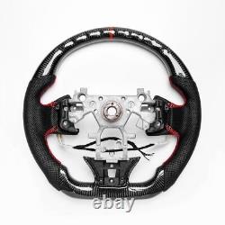 Real carbon fiber Sport Withheated D-Type Steering Wheel INFINITI Q50 QX50 2013-17