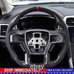 Real carbon fiber Steering Wheel for Ford Ford Raptor F150 15-2019 red strip NEW