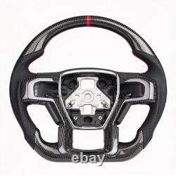 Real carbon fiber Steering Wheel for Ford Ford Raptor F150 15-2019 red strip NEW