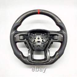 Real carbon fiber Steering Wheel for Ford Ford Raptor F150 15-2019 red strip NEW