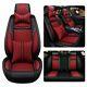 Red Luxury Leather Car Seats Cover Set Universal Auto Decor Cushion For 5-seats