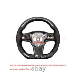 Round Steering Wheel with Heating Carbon Fiber For Tesla Model 3 Model Y 2017-2023