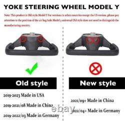 Round Steering Wheel with Heating Carbon Fiber For Tesla Model 3 Model Y 2017-2023