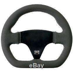 SPA Design D Shape Formula/Race/Single Seat Steering Wheel 255mm Black Suede