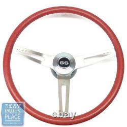 SS Special 3 Spoke Red Cushion Grip Steering Wheel With SS Cap Set