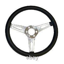 Scott Drake S1MS-3600-BK-6 Corso Feroce 15 Black Leather Steering Wheel 6 Hole