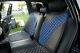 Seat Cover Set Shift Knob Belt Steering Wheel Black+blue Pvc Leather Sedan Truck