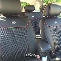 Seat Cover Shift Knob Belt Steering Wheel Black Red Trim PVC Leather 31001C3 SUV