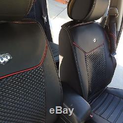 Seat Cover Shift Knob Belt Steering Wheel Black Red Trim PVC Leather 31001C3 SUV