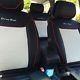Seat Cover Shift Knob Belt Steering Wheel Black White Pvc Leather Luxury 33071 B