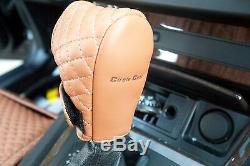 Seat Cover Shift Knob Belt Steering Wheel Brown PVC Leather Instant Upgrade 4