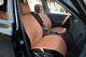 Seat Cover Shift Knob Belt Steering Wheel Orange Brown Pvc Leather Upgrade 2041d