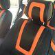 Seat Cover Shift Knob Steering Wheel Black Orange Carbon Pvc Leather 34031a
