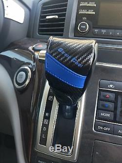 Seat Cover Shift Knob Steering Wheel PVC Leather Carbon Blue High Quality 34021c