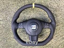 Seat Leon Fr Altea Toledo III 5p0 New Custom Made Flat Bottom Steering Wheel