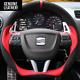 Seat Leon Mk2 Fr Face Lift Genuine Leather & Suede Steering Wheel Cover (cupra)