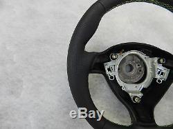 Seat Leon Mk1 Custom steering wheel flat bottom green leather