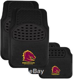 Set Of 3 Brisbane Broncos Nrl Car Seat Covers Steering Wheel Cover + Floor Mats