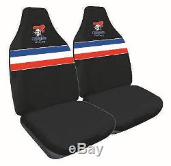 Set Of 3 Newcastle Knights Nrl Car Seat Covers Steering Wheel Cover + Floor Mats