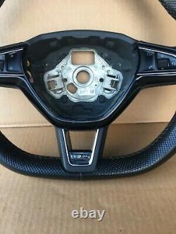 Skoda Octavia VRS 2013-21 Multi func Leather Steering Wheel DSG 5E0419091 AQHTS