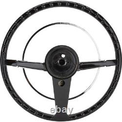 Speedway Motors 1955-56 Chevy Car 15 Steering Wheel, Black Finish (Paintable)