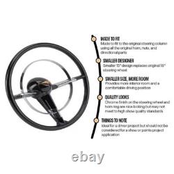 Speedway Motors 1955-56 Chevy Car 15 Steering Wheel, Black Finish (Paintable)