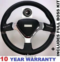 Sport Racing Race Steering Wheel 350mm And Boss Kit Fits Vw Golf + More