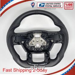 Sports Flat Steering Wheel V2 Black Ring Upgraded Fit For Ford F15 2015-2020