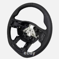 Sports Flat Steering Wheel V2 Black Ring Upgraded Fit For Ford F15 2015-2020