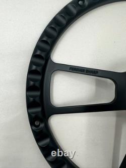 Steering Wheel 14 Black Billet 5-Hole Carbon Fiber Vinyl Wrap Polished FS Horn