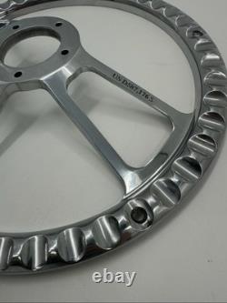 Steering Wheel 14 Polished Billet 5-Hole Vinyl Carbon Fiber Wrap Chevy SS Horn