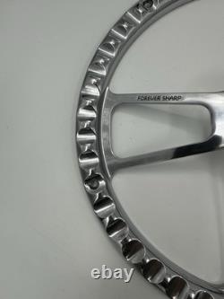 Steering Wheel 14 Polished Billet 5-Hole Wood Wrap Brass Rivets Black Horn
