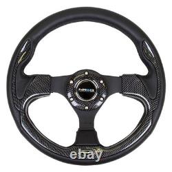 Steering Wheel 3-Spoke Pilota Series Black Leather Reinforced Steering Wheel w