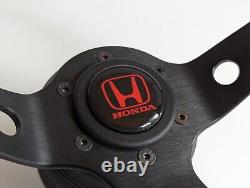 Steering Wheel Fits For HONDA Deep Dish Civic Integra Accord Prelude CRX Leather